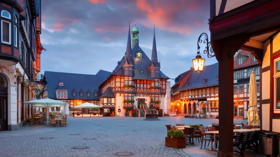wernigerode germany cityscape image of historical downtown of wernigerode germany