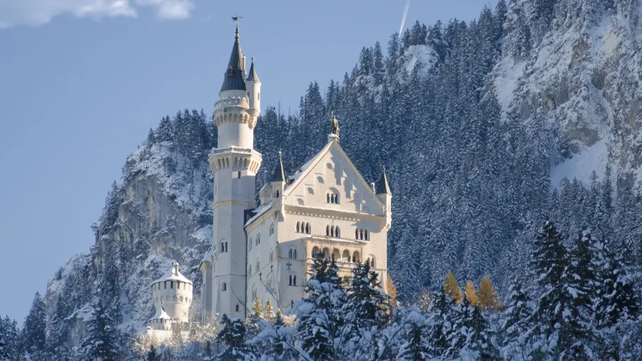 winter view of castle fussen bavaria germany