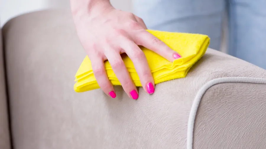 woman doing cleaning at home