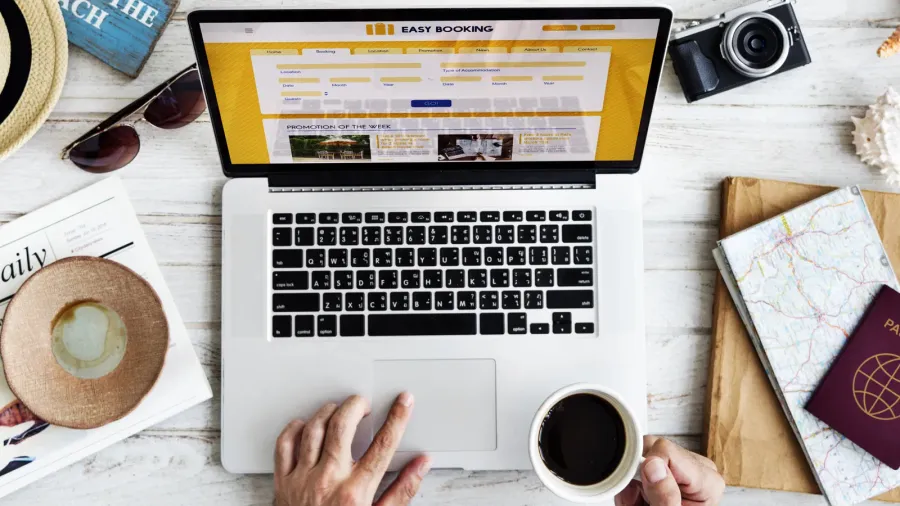 woman using laptop