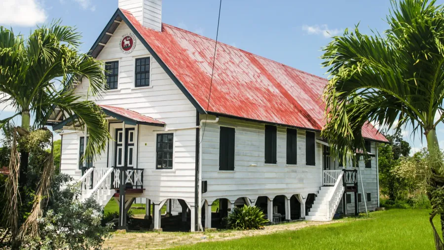 wooden church in nieuw amsterdam village