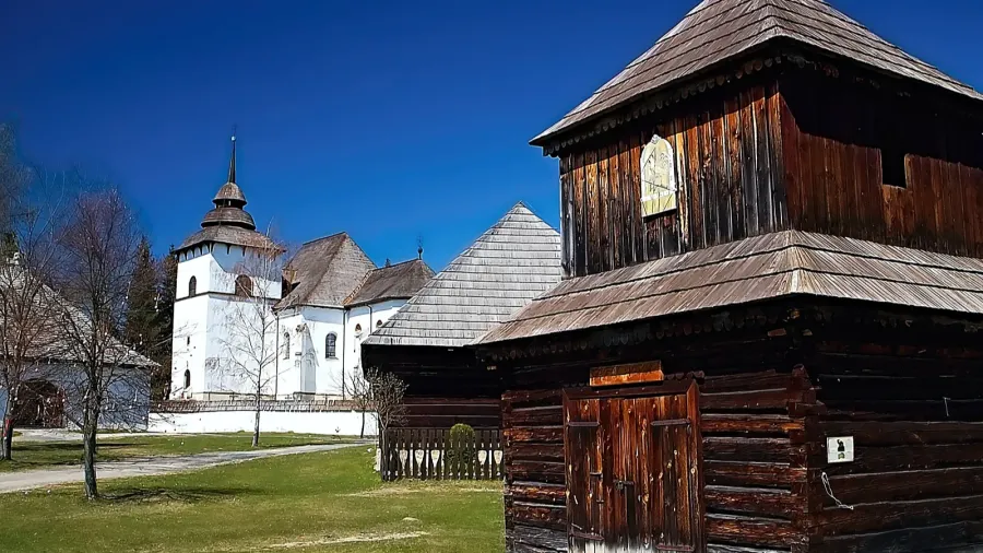wooden church in the openair museum of liptov village in