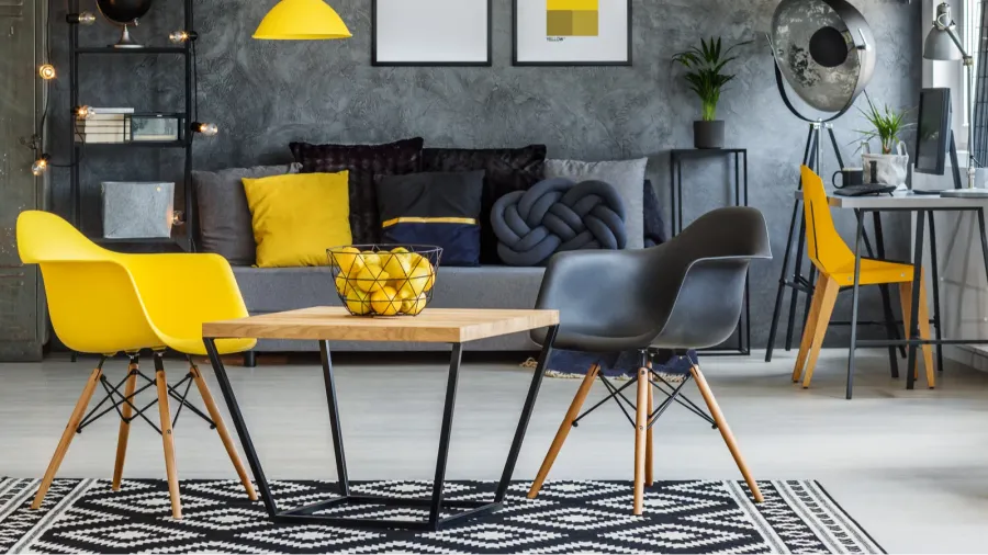 yellow and gray industrial office