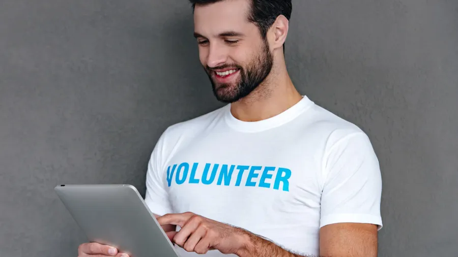 young man using his digital tablet