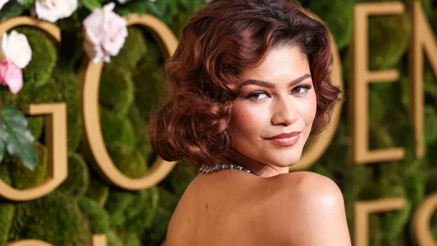 zendaya wearing custom louis vuitton with bvlgari jewelry arrives at