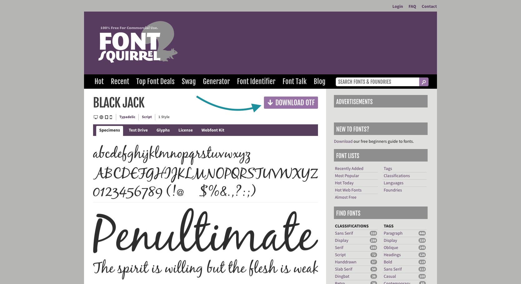 Black Jack Font Free by Typadelic » Font Squirrel