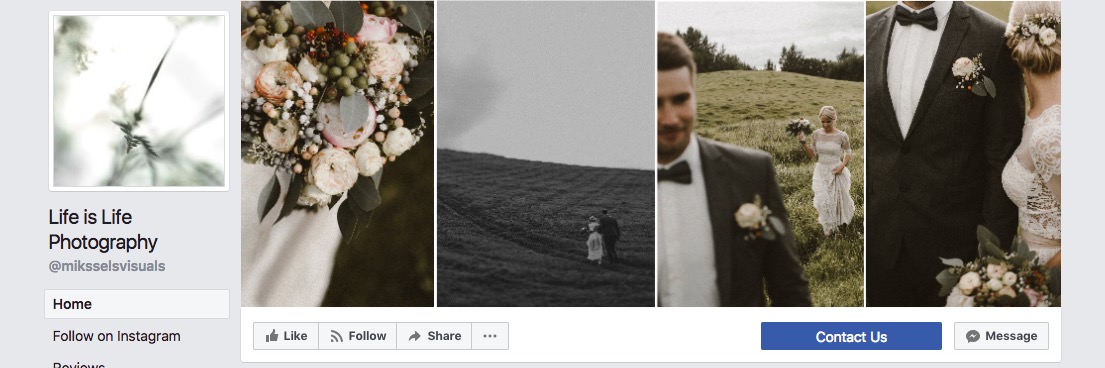 Facebook page cover inspiration - collage with four images