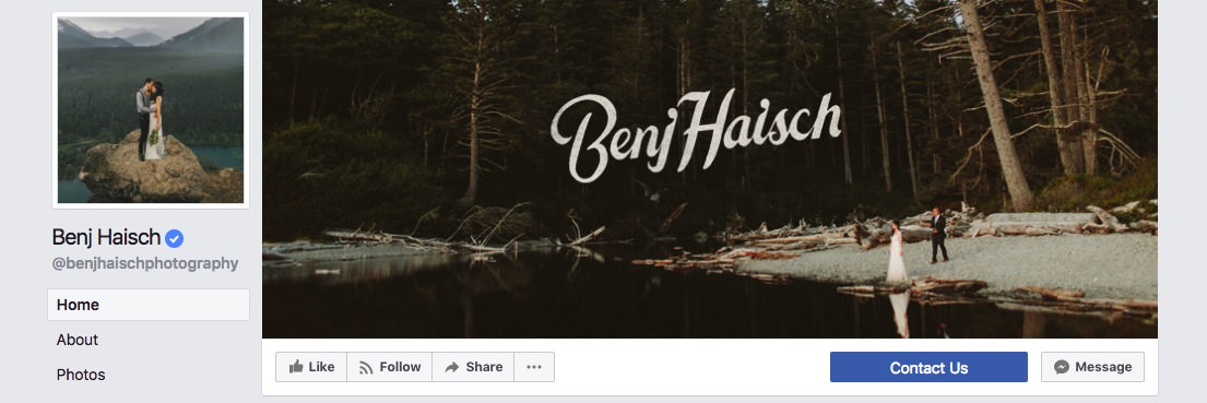 Facebook page cover inspiration - image with a logo on top