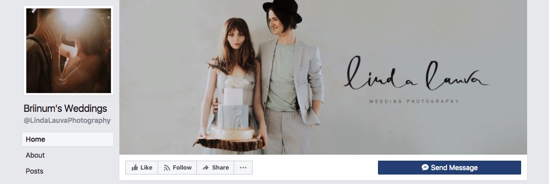 Facebook page cover inspiration - image with a logo on top