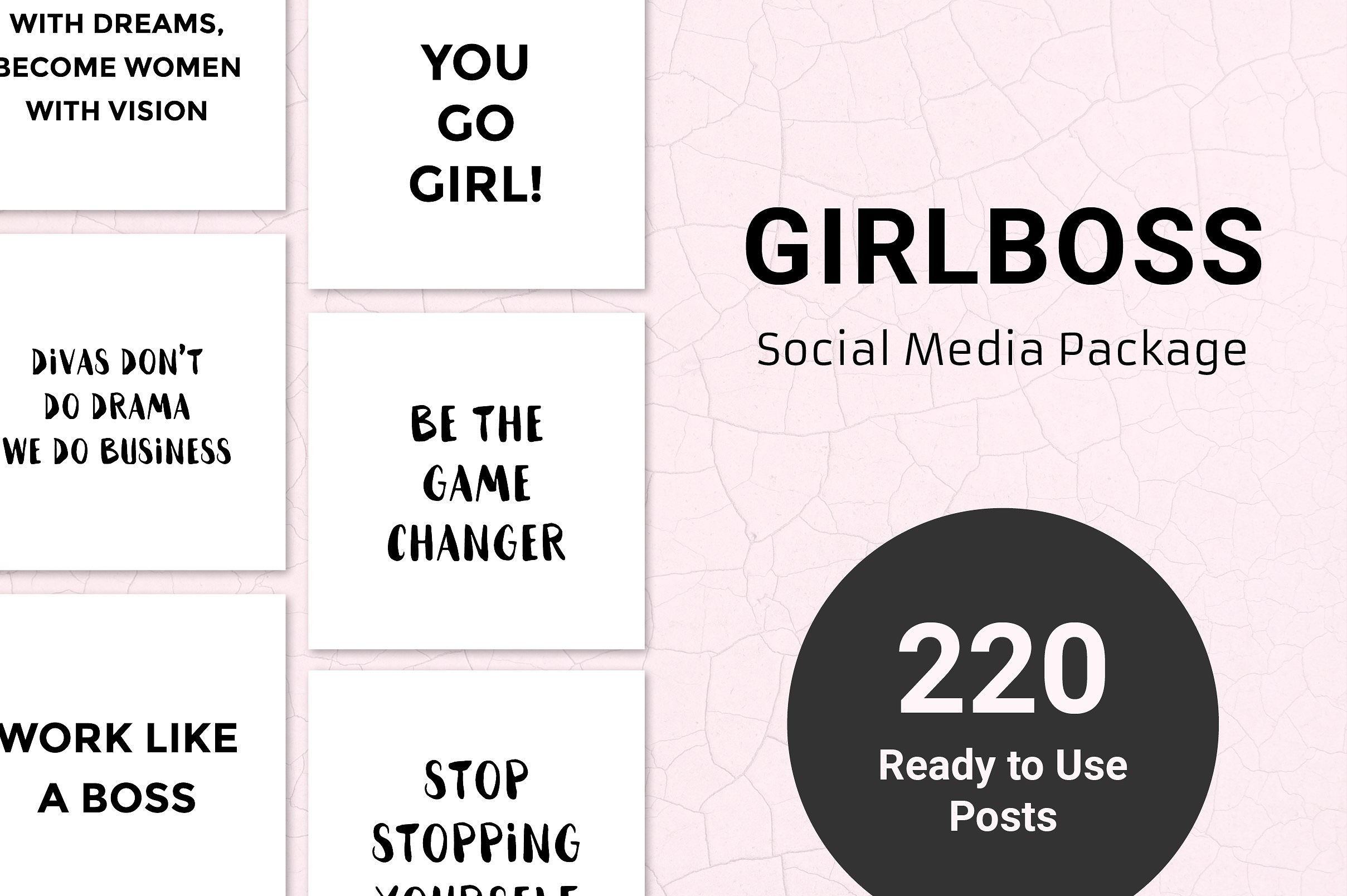 Quote templates for Instagram. Girlboss edition - for female audience.