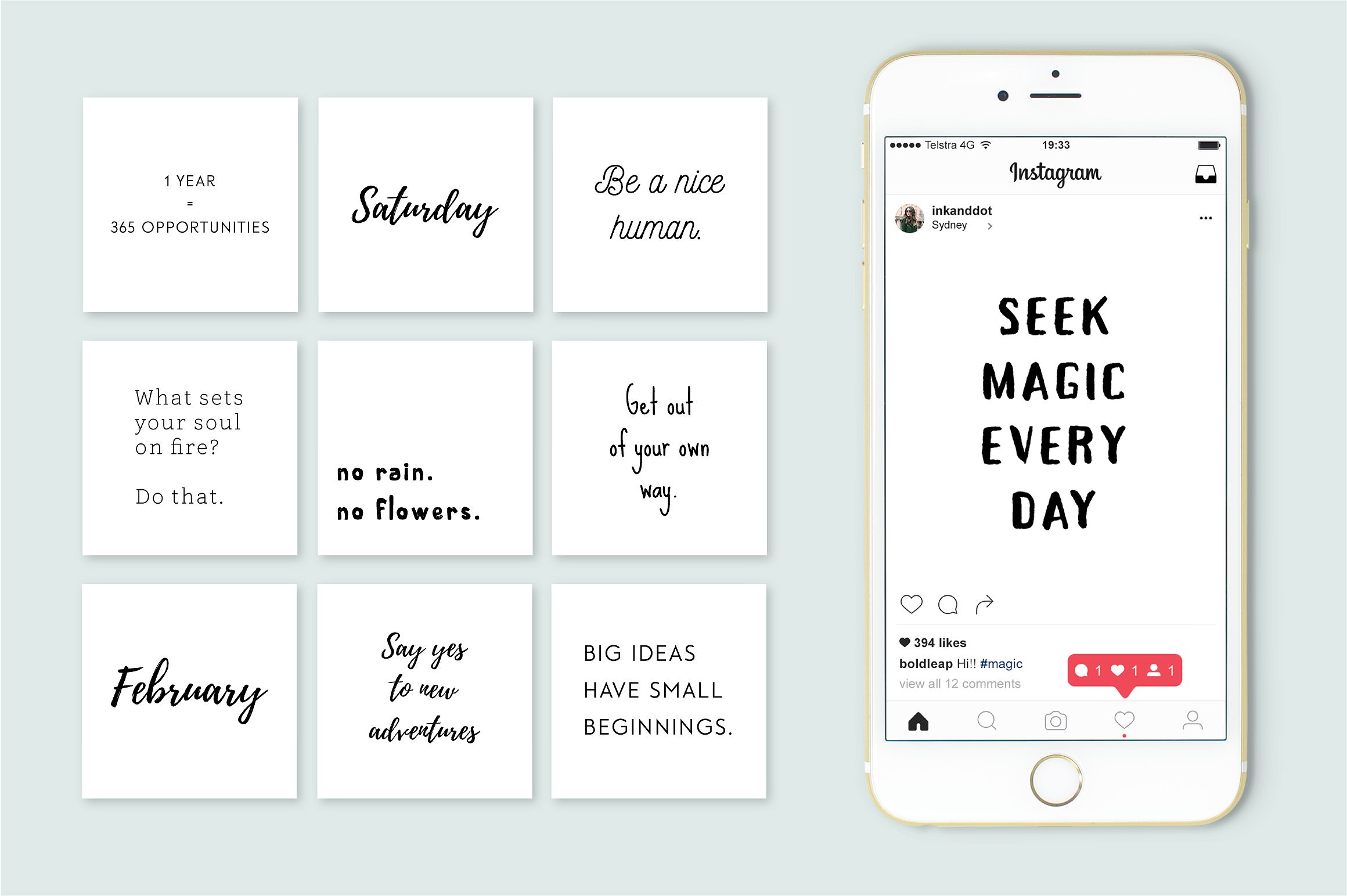 Quote templates for Instagram. Ready to use posts.