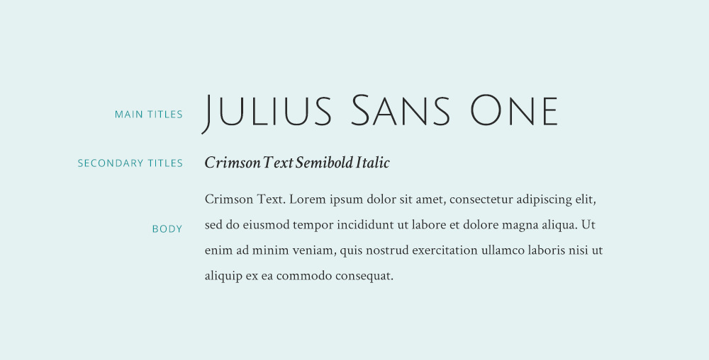 Julius Sans One free font pairing