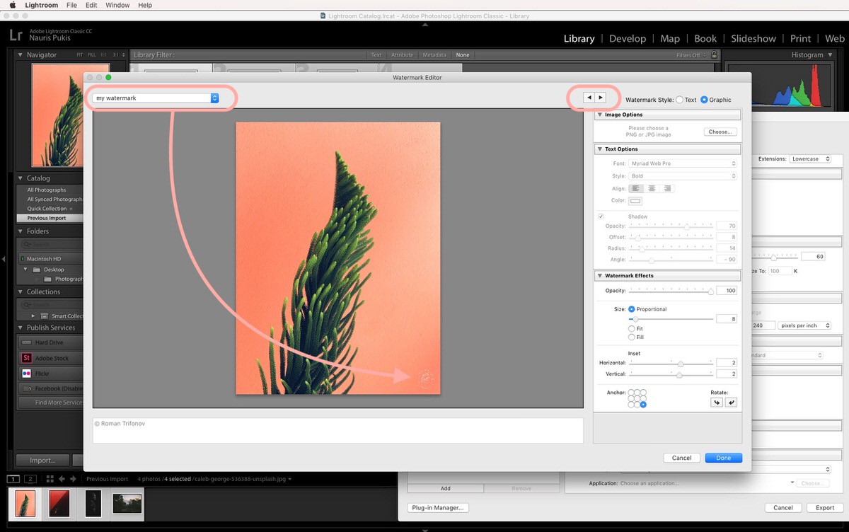 add watermark in lightroom cc 2018