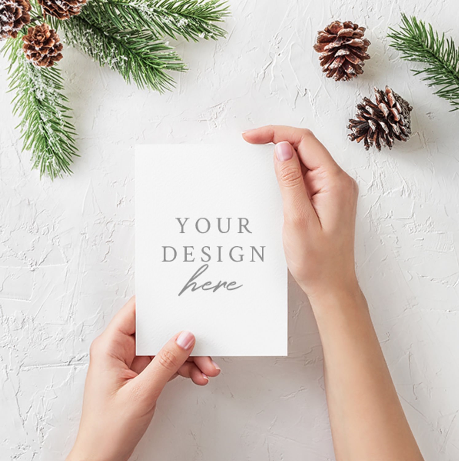 Free Christmas card mockup.