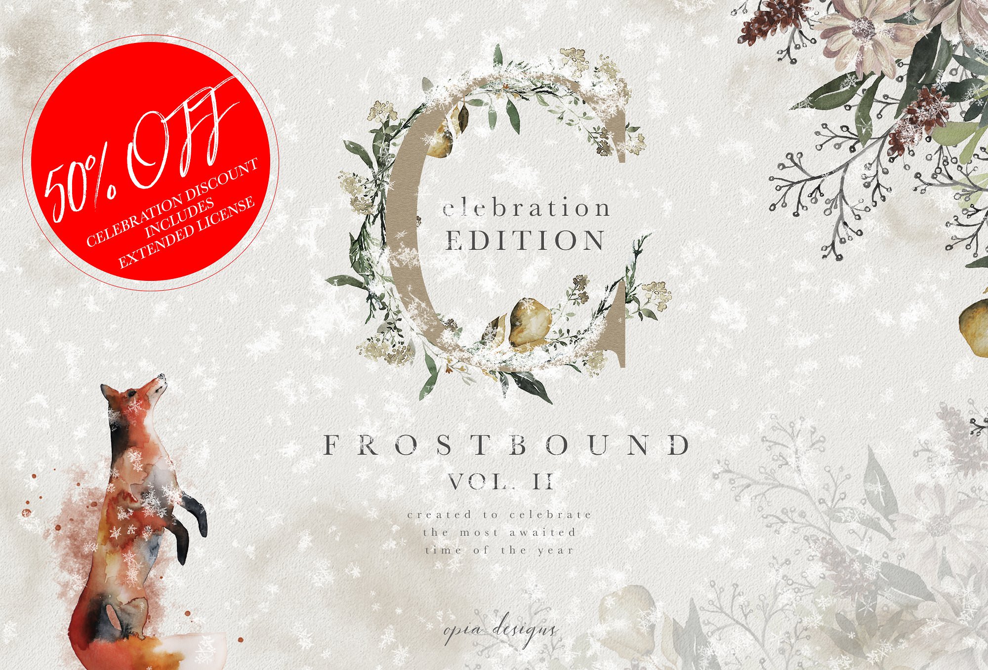 Exclusive festive graphics and font for Christmas projects.