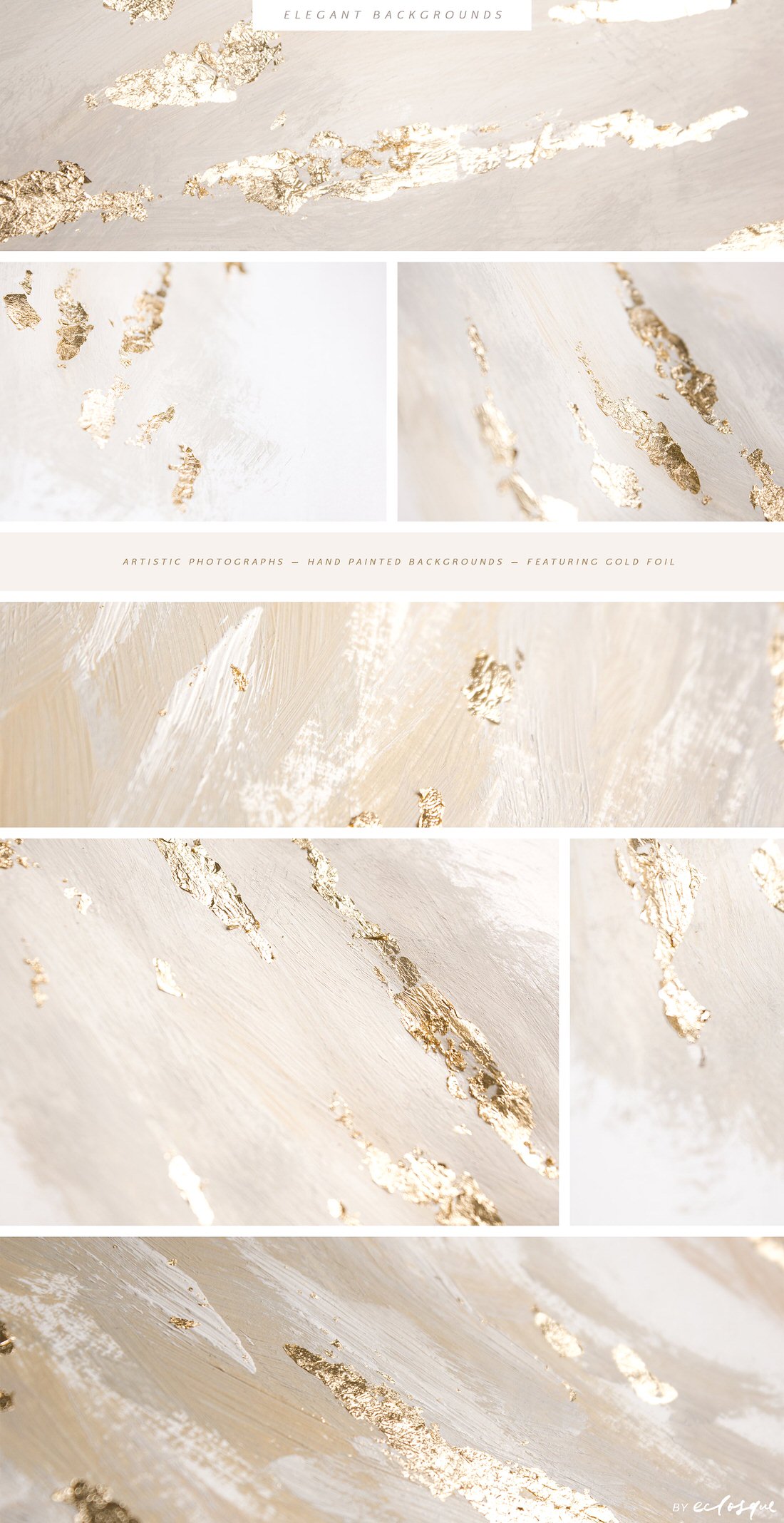 Elegant background images with gold foil and hand-painted brush strokes.