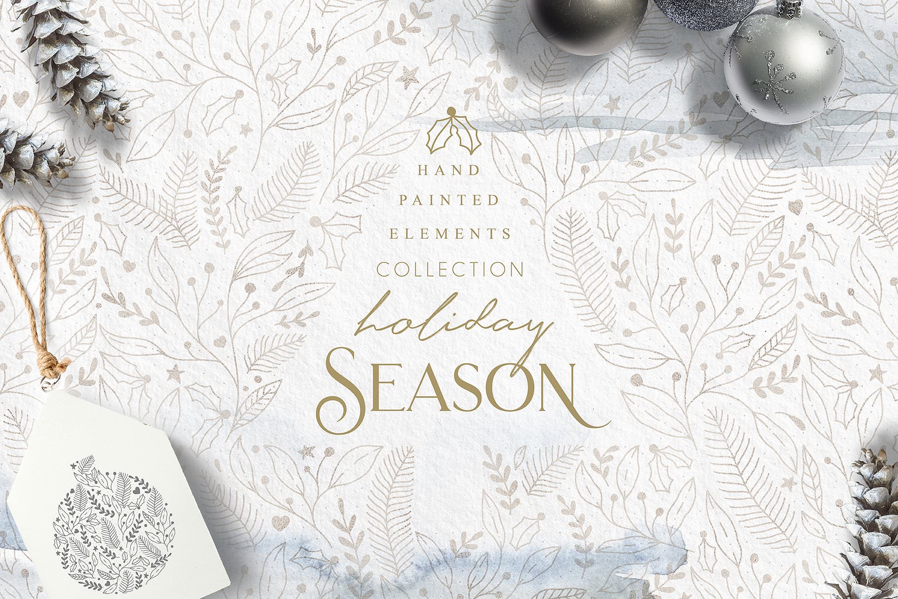 Holiday season collection with hand painted elements.