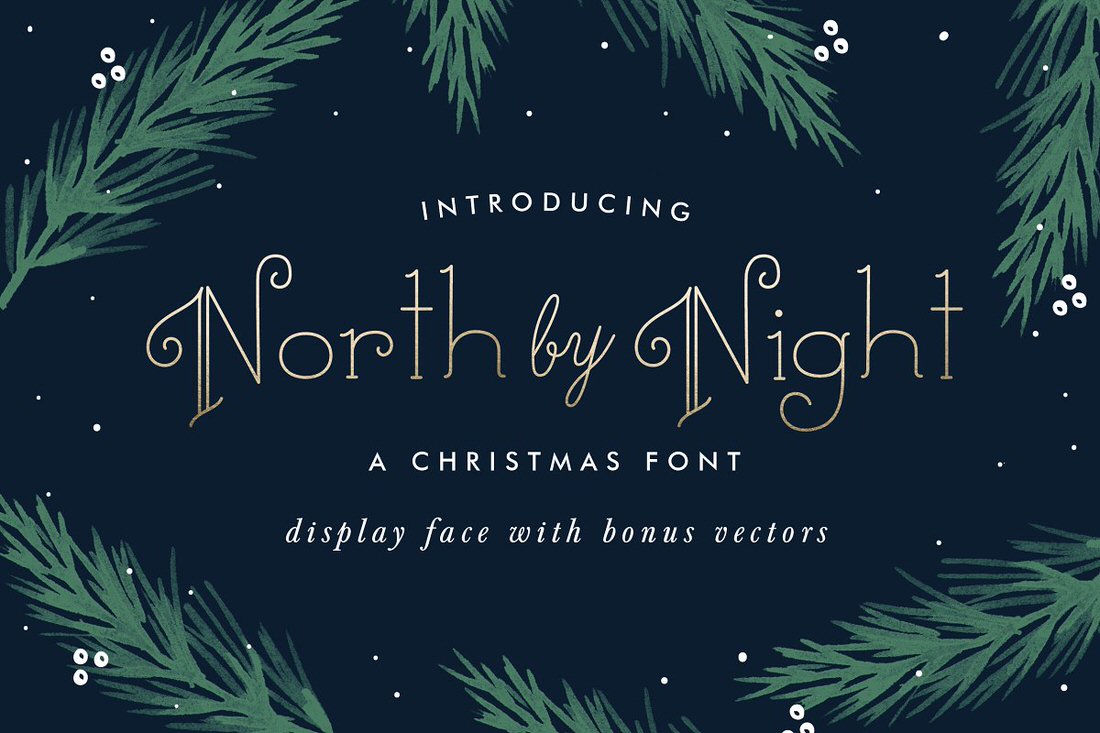 North by Night Christmas font example.