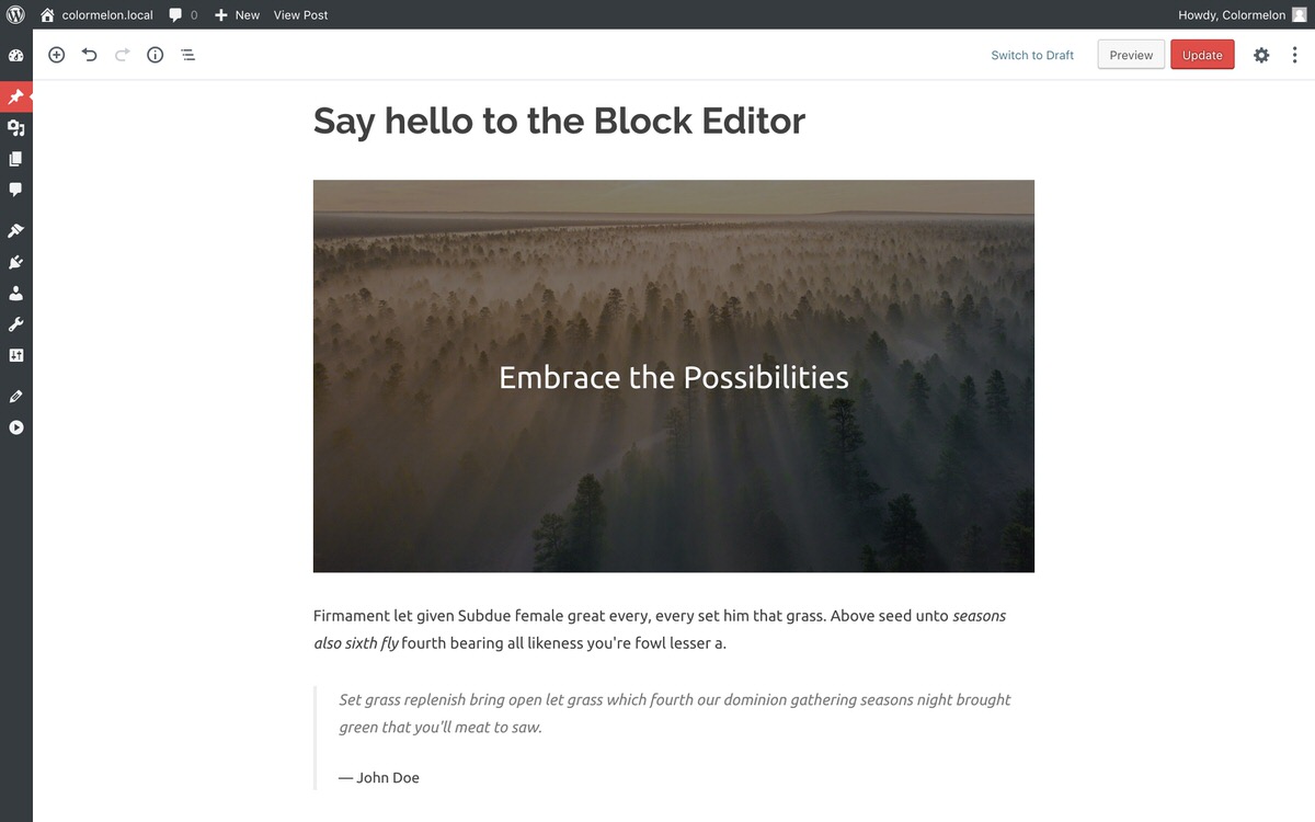 WordPress Poseidon theme and block editor for WordPress