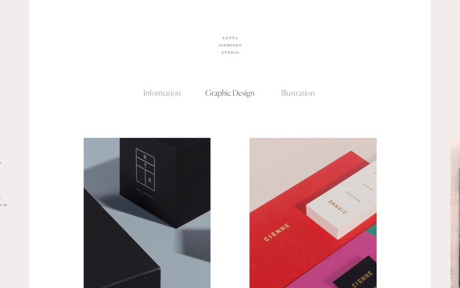 An example of a very elegant and feminine graphic design and illustration portfolio website.