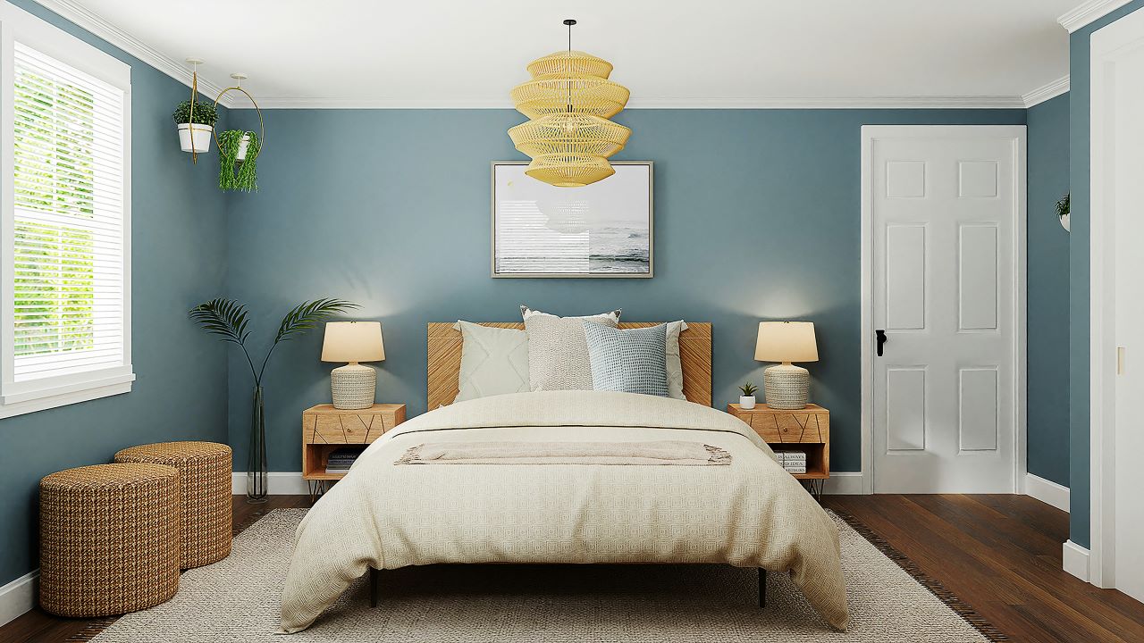 Refresh your bedroom by giving the walls a fresh coat of paint