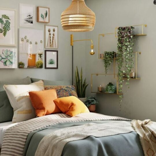 Indoor plants in bedroom
