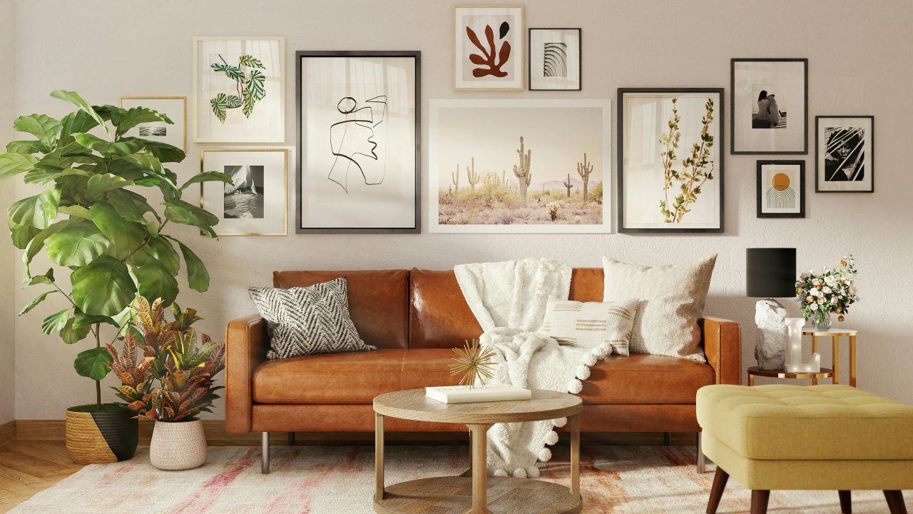 Combine various artwork types for a diverse and dynamic display.