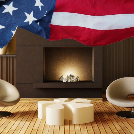 Living Room Decor for Independence Day (Retro)