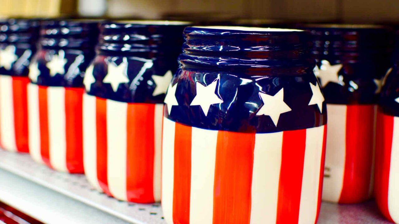 USA Independence Day Mason Jars