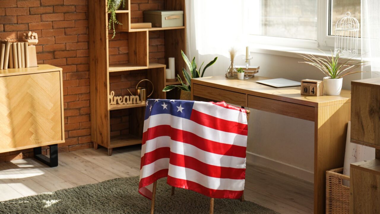 4th of july workspace decor