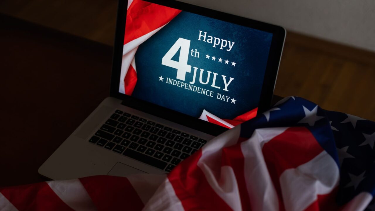 Laptop screen usa flag