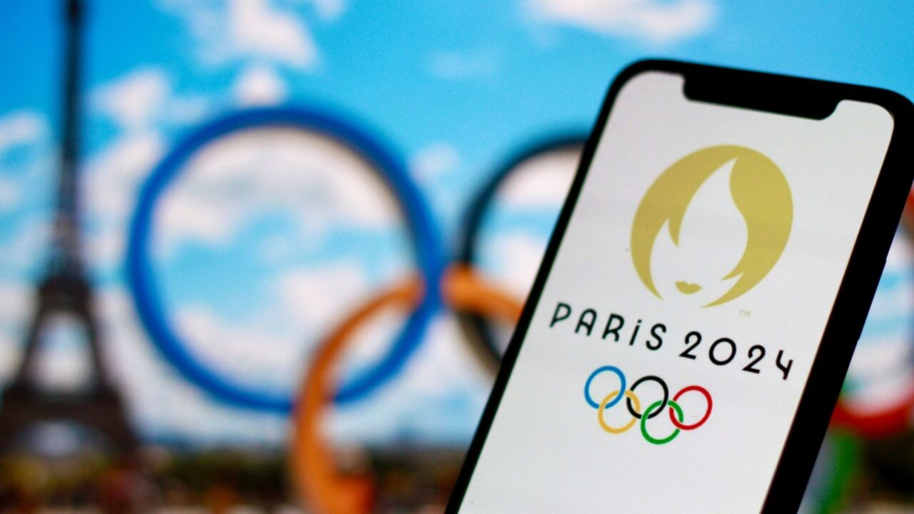 Olympics logo on a phone