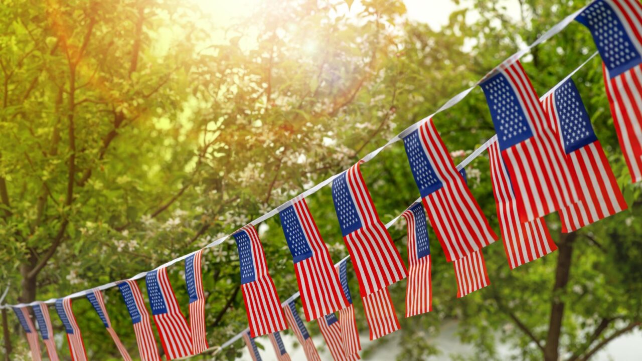 USA flags bunting