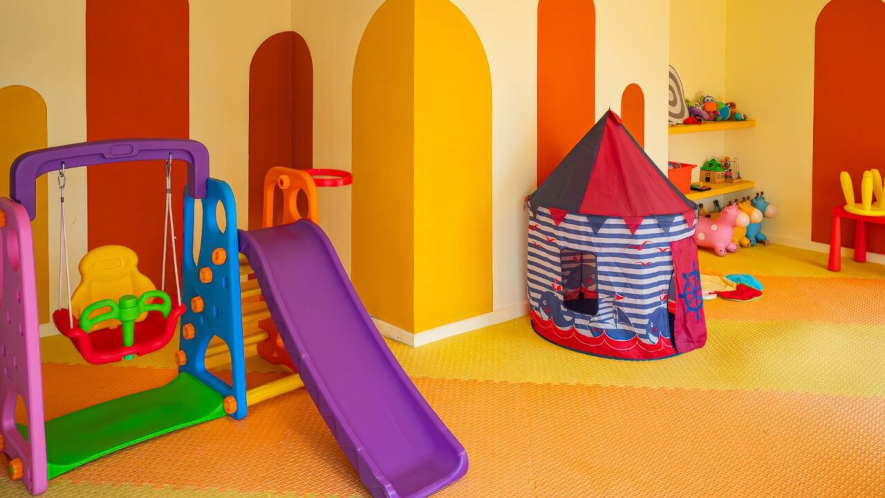 Olympic colored play area