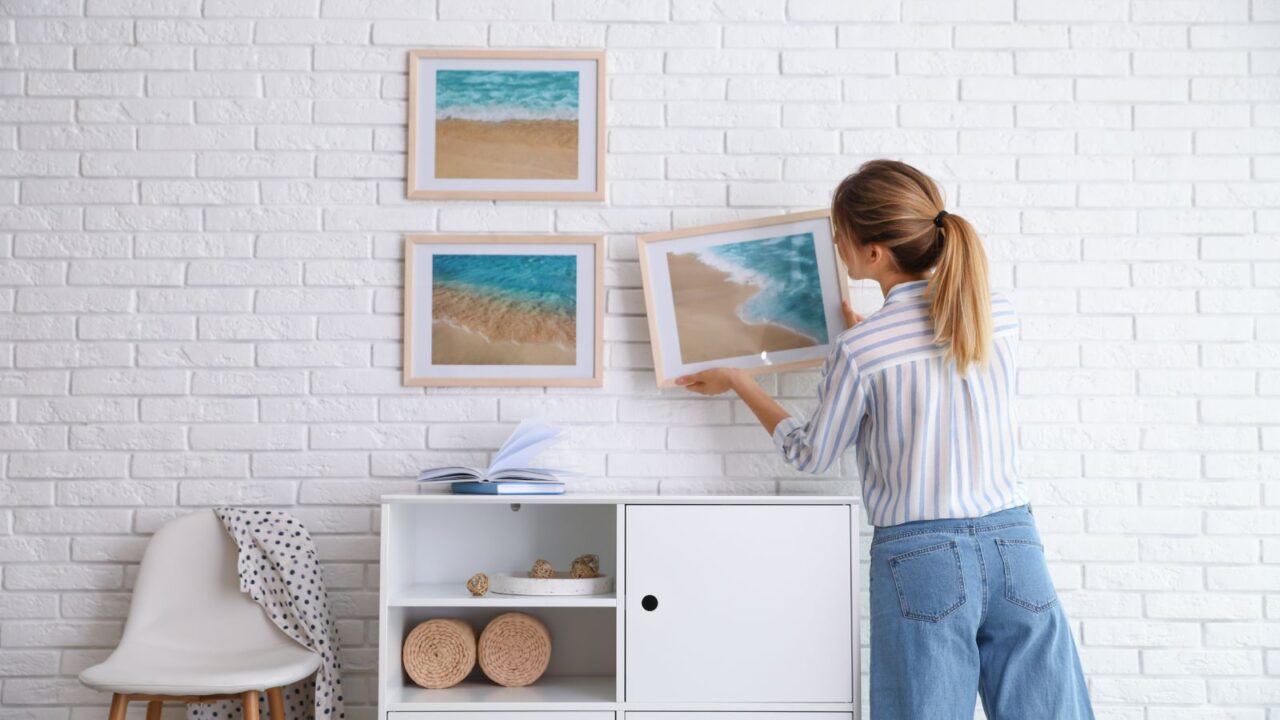 Photo frame with beach photos