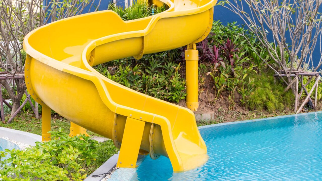 Yellow water slide