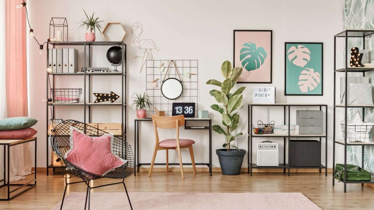 A Pink themed home office