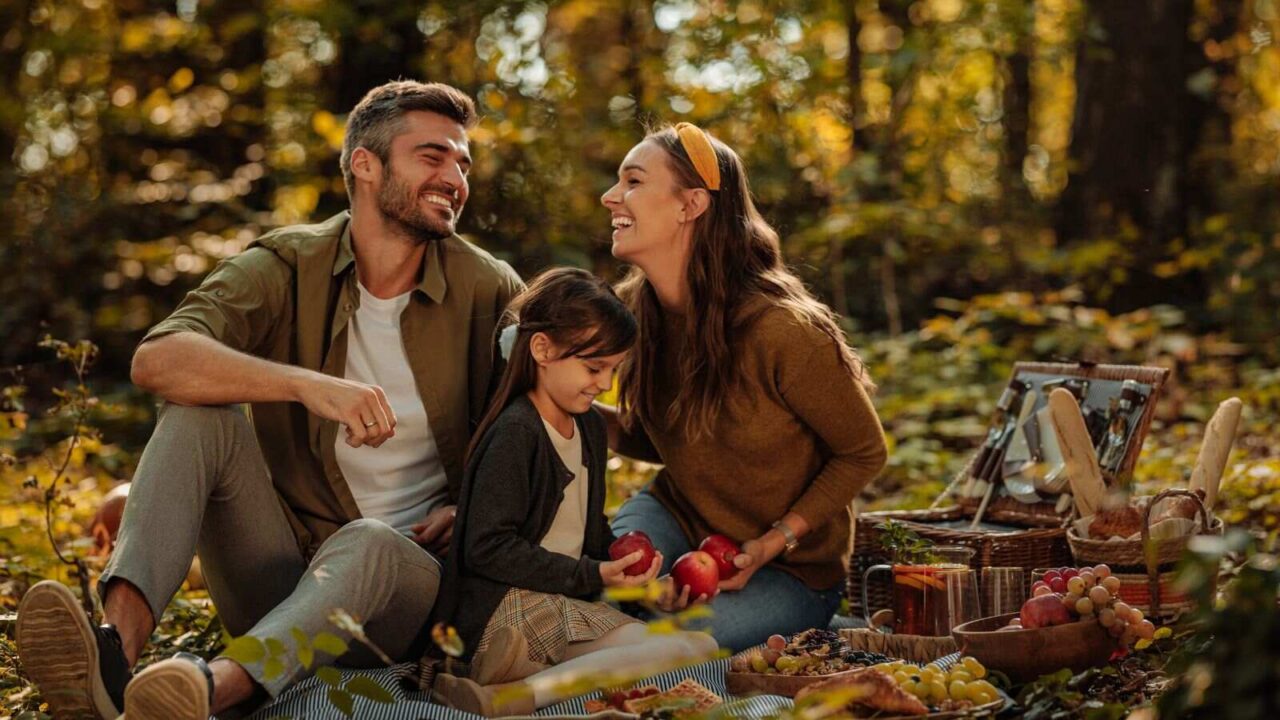 A family enjoying picnic