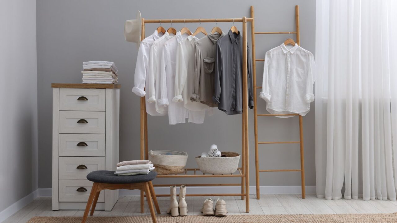 Visible racks for clothes