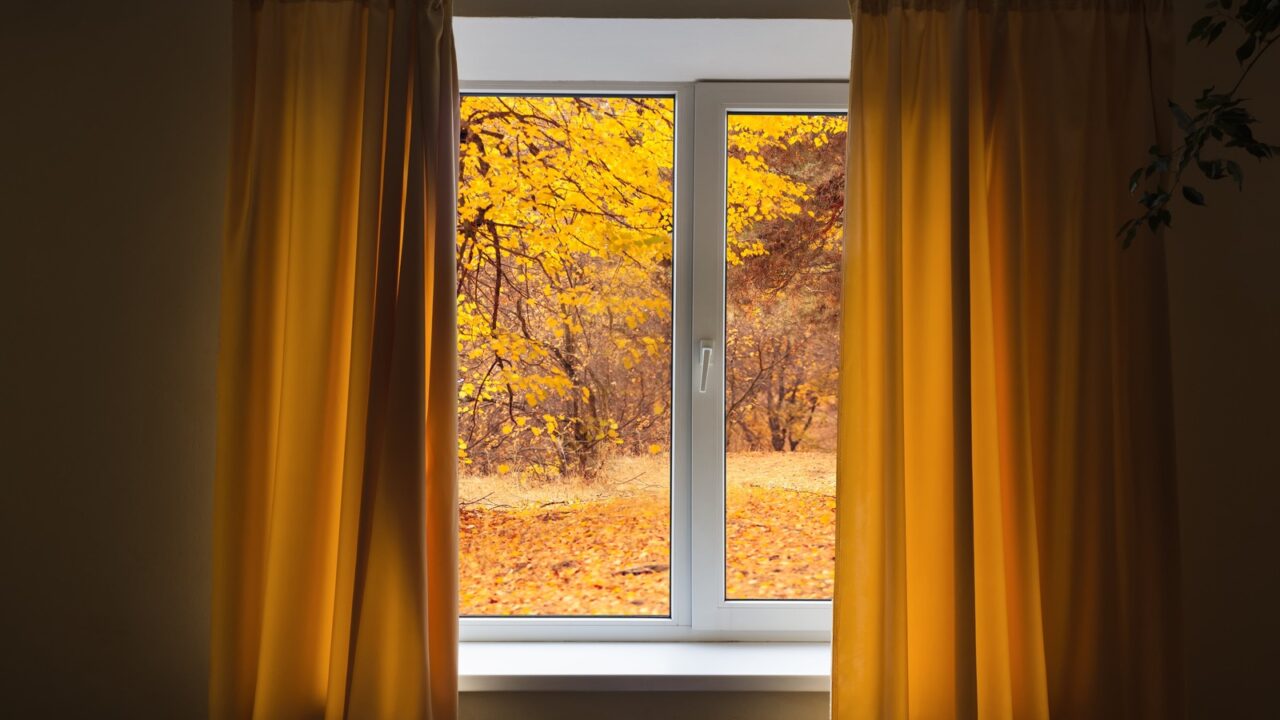 Curtains on an autumn day