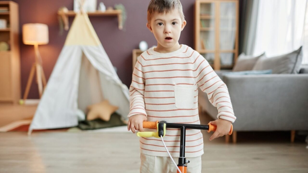 A child playing in living room