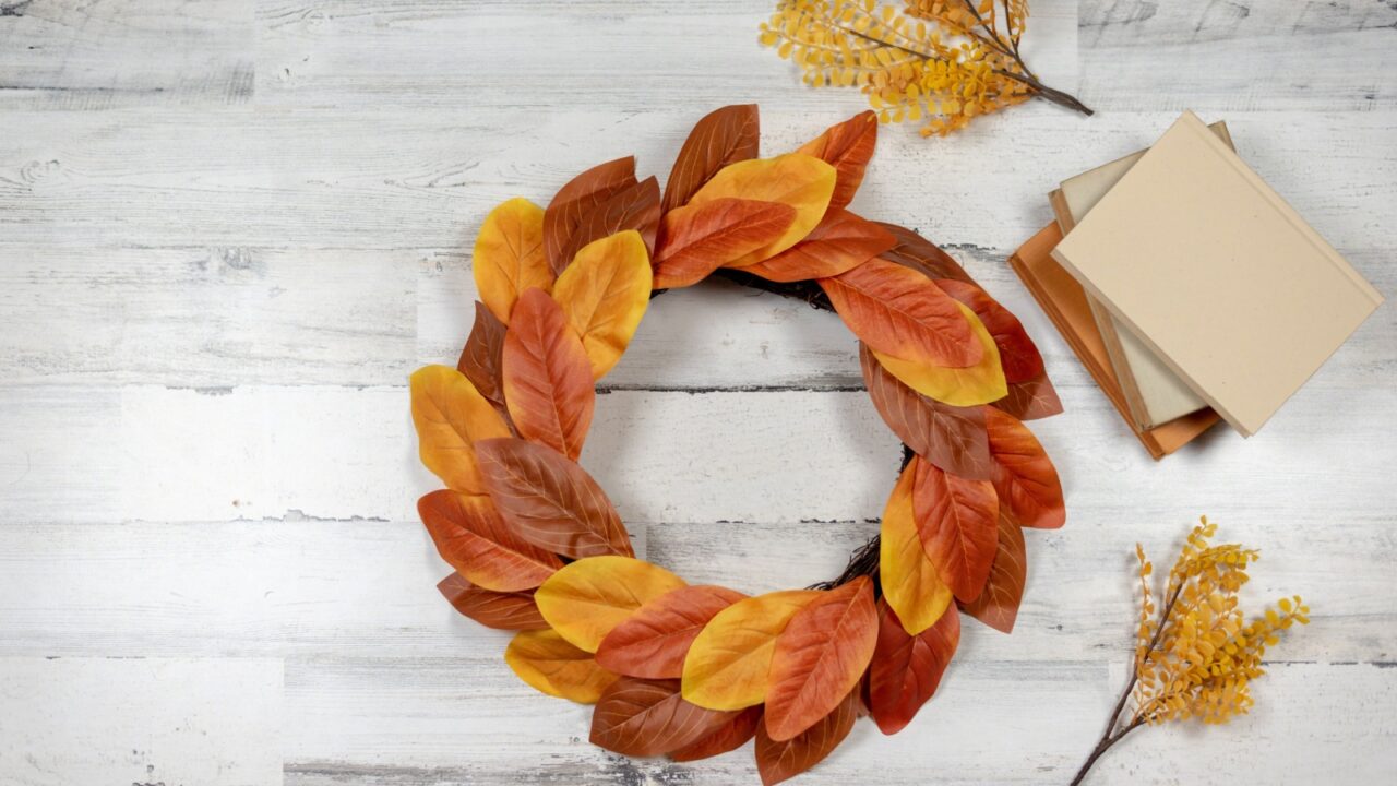 Dried Magnolia leaf wreath