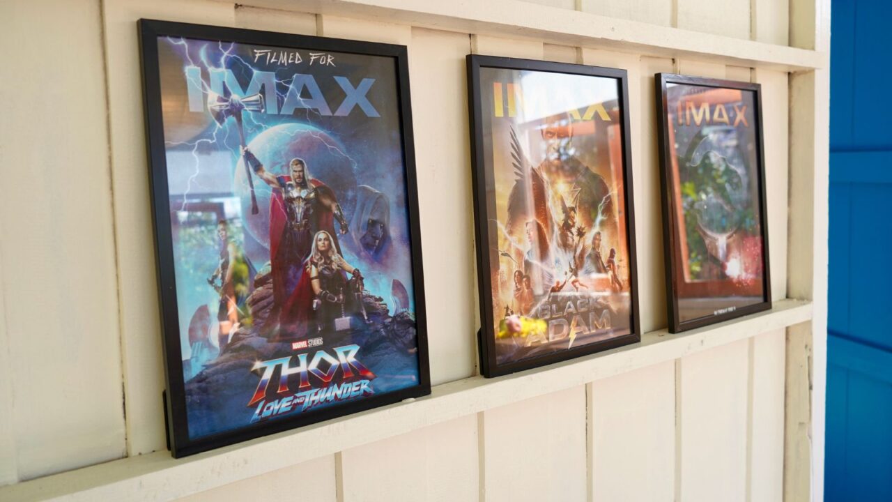 Movie posters on a wall