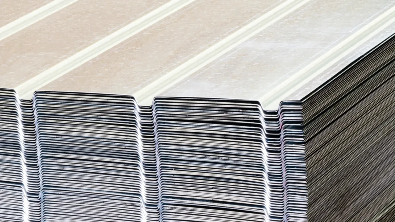 Stack of corrugated steel sheet