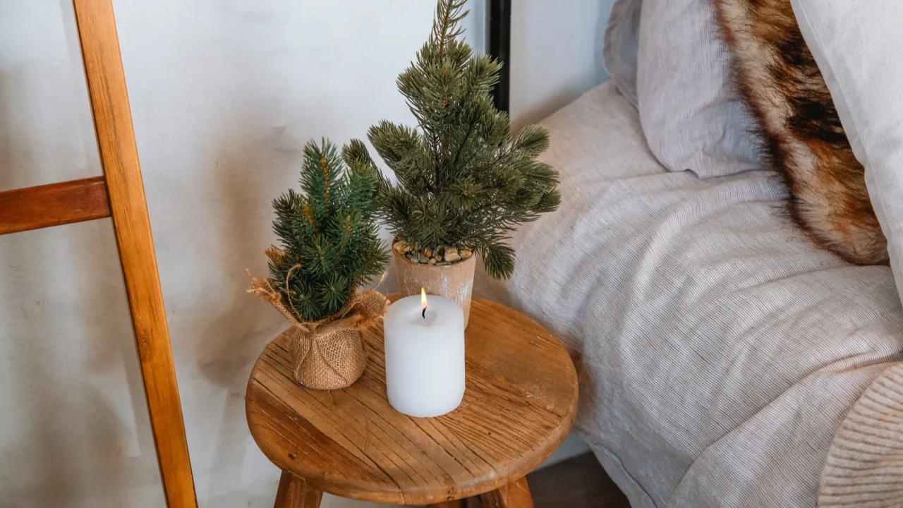 a warm and inviting corner of a bedroom features a