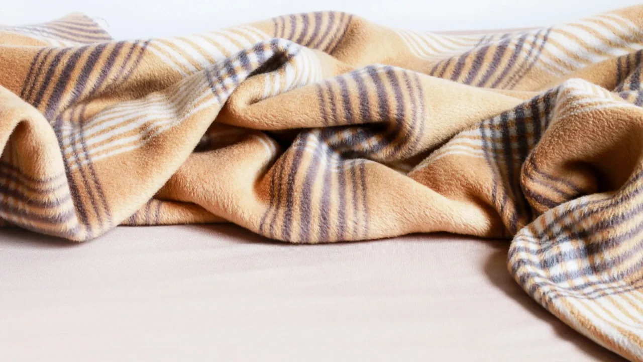 Alpaca beige blanket and bedsheet.