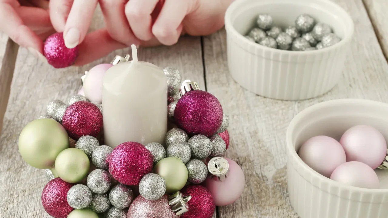 candle holder made of glass balls tutorial