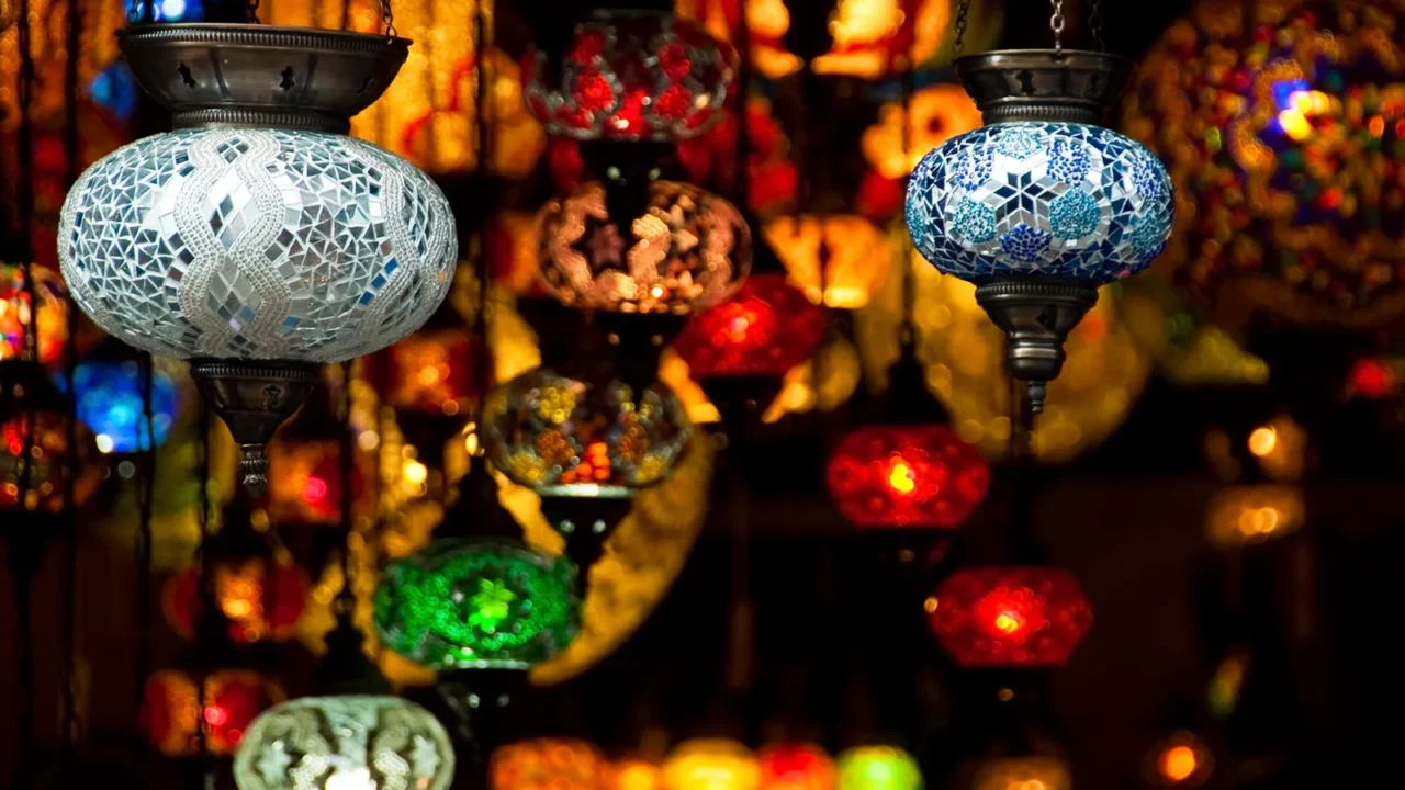 Colorful Moroccan lanterns.