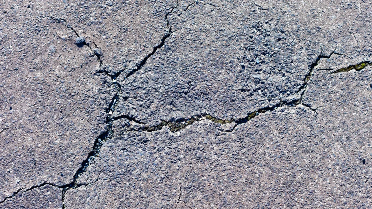 cracked pavement