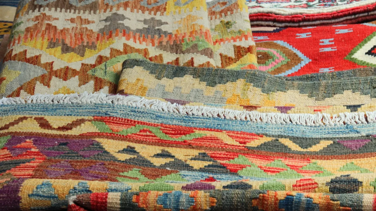 Kilim rugs and other carpets.